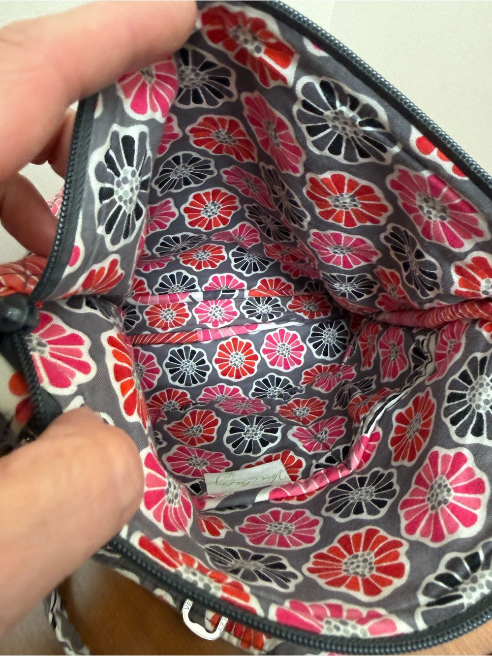 Vera Bradley Cherry Blossoms Crossbody Purse Pink Gray Retire /Wristlet Bundle - Picture 7 of 8